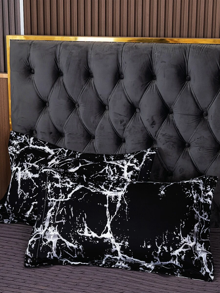 1入組現代風格柔軟舒適活性印花加厚拉絨枕套適用於成人單人床，多色 - 彩色 - 查看 1