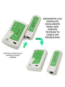 Probador Testeador CON.06 con Cable De Red Utp Rj11 Rj12 Rj45 Herramientas de Diagnóstico ELE-GATE - Blanco - Ver 2
