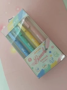 PLUMONES CHOSCH BRUSH KAWAII PUNTA PINCEL CAJA 18pz PUNTA 0.5mm 4 COLORES PASTEL DIFERENTES