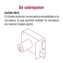 Surface-Mounted Left-Hand Lock, Easy Installation, Tetra Key CS-85i 43577 - Beige - View 4