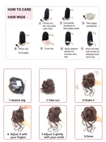 凌亂髮髻髮圈延伸卷波浪狀的凌亂合成纖維髮髻適合女士假髮片