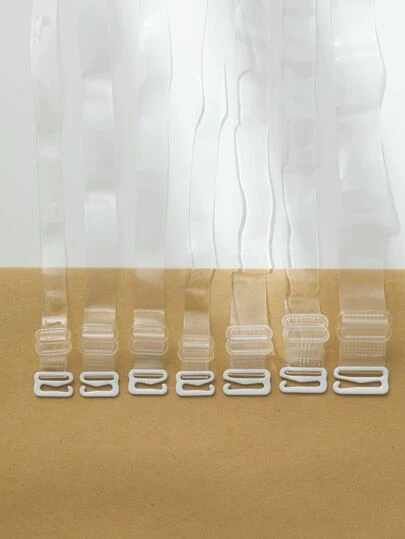 8入組/套寬透明磨砂隱形帶和內衣肩帶和內衣帶,防滑夾鉗