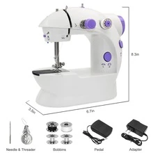 Máquina de coser eléctrica automática American Standard Máquina de coser de tela pesada Manual de bolsillo Micro portátil automática Modificación de ropa multifunción - Blanco - Ver 5