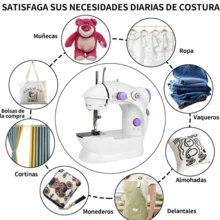 Máquina de coser eléctrica automática American Standard Máquina de coser de tela pesada Manual de bolsillo Micro portátil automática Modificación de ropa multifunción - Blanco - Ver 3