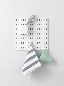 1 pieza casa tablero perforado cuarto de baño cocina escritorio Organizador Estante de exhibición con Accesorios para almacenamiento - Blanco - Ver 3