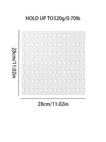 1 pieza casa tablero perforado cuarto de baño cocina escritorio Organizador Estante de exhibición con Accesorios para almacenamiento - Blanco - Ver 2