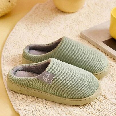 Couple Home Thick Bottomed Plush Slippers, Winter, Non-Slip, Warm, Women/Men Indoor Slipper, For New Mothers