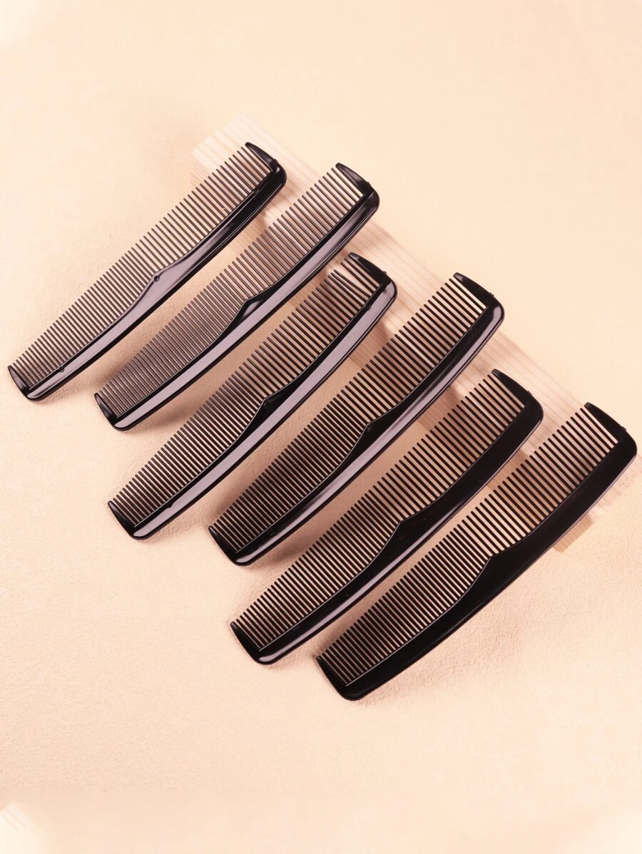 6 件套口袋大小的塑料细齿发梳套装，男女适用，适合所有发质和旅行发刷、发刷、梳子、美发工具、理发沙龙美容旅行必需品的美发产品和配件、返校、旅行度假必需品、女士发饰、刷子、发刷、边缘刷、刷头发、发梳、梳头发、顺发刷、球刷、迷你发刷、发刷套装、木梳、梳子、光滑后刷、发刷、边缘刷、刷头发、发梳、发刷套装、梳头发、迷你发刷、顺发刷、美发产品、美发工具、美发用品、护发、卷发刷、理发师、理发配件、美发设备、旅行必需品、旅行必需品、发型、美发 - 黑色 - 查看 1
