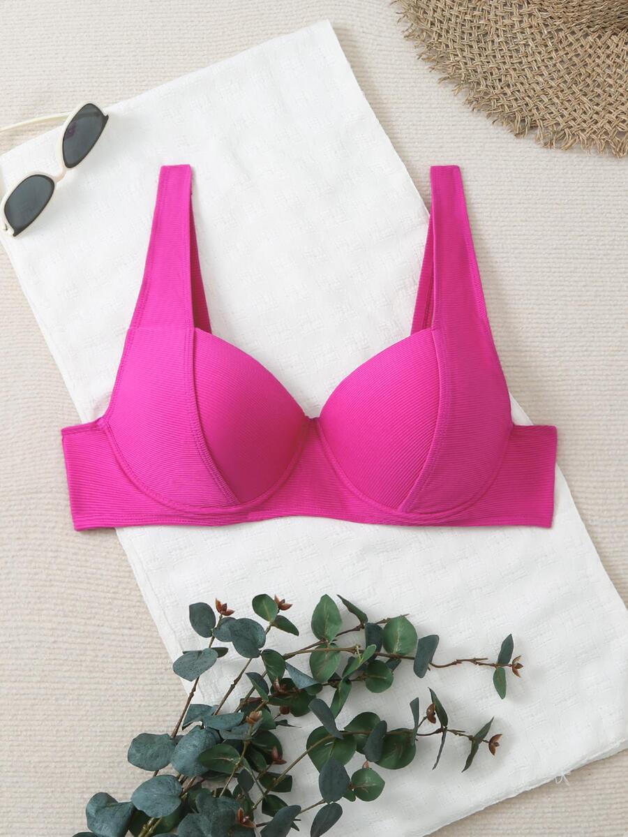 New Arrival Plus Size Swimwear Bikini Top Summer - Hot Pink - View 1