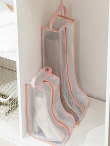 1pc Portable Boot Storage Bag For Ankle Boots And Knee-high Boots, Organizer Or Protector - Pink - View 2