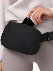 1 Pc Solid Color Waist Bag With Adjustable Strap, Waterproof OutdoorSport Crossbody Bag Chest Bag Waist Bag, Simple Durable CrossbodyBag,Fashionable Versatile Bag For Men And Women ,Versatile For Travel & Outdoor Activities