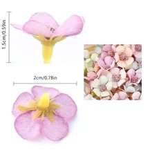 50入組隨機色迷你絹花頭適合婚禮和家庭裝飾用品 - 彩色 - 查看 7
