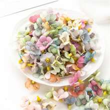 50入組隨機色迷你絹花頭適合婚禮和家庭裝飾用品 - 彩色 - 查看 4