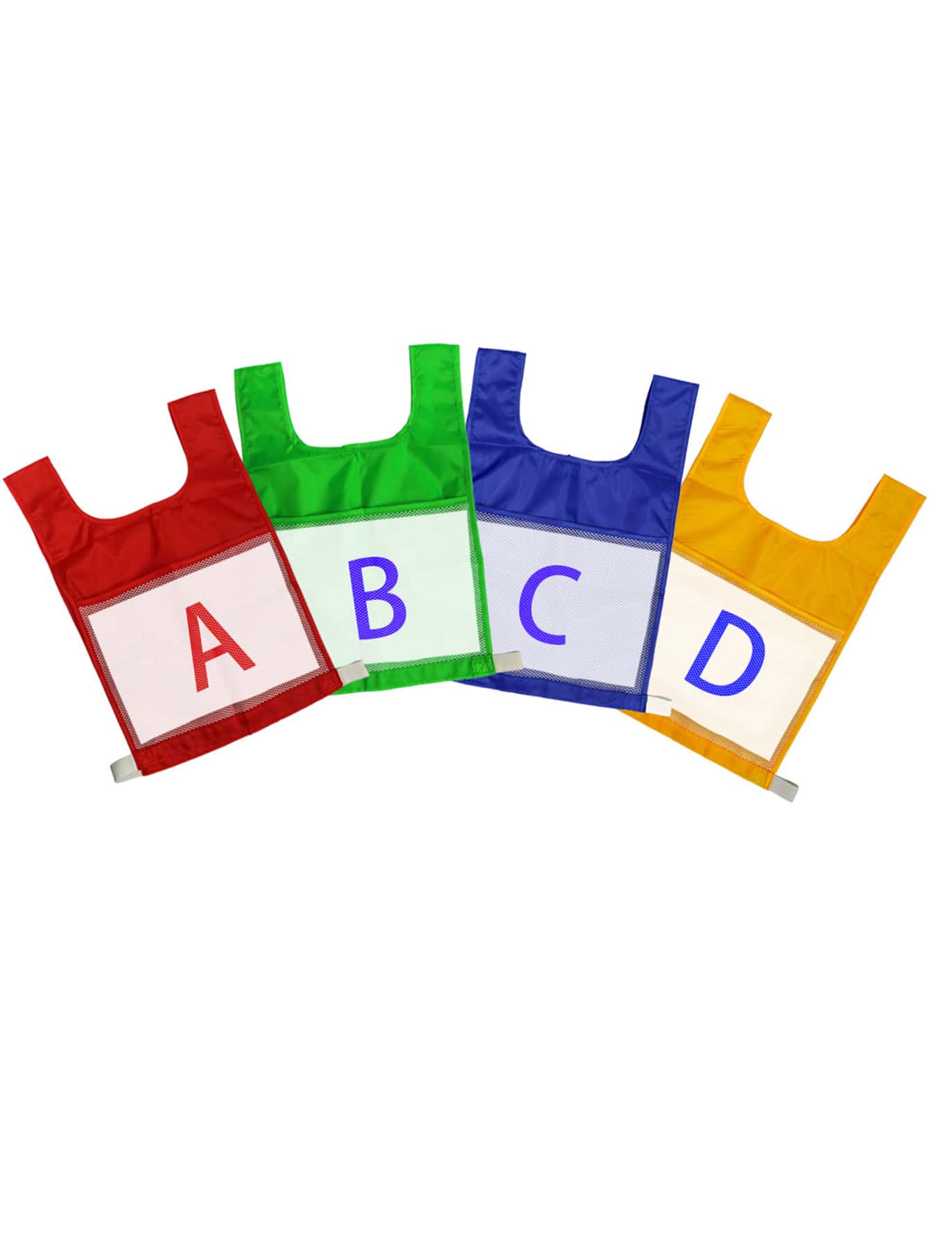 比賽背心運動背心遊戲背心輕便可摺疊數字和字母印花背心,適用於學生、教師和教練 - 藍色 - 查看 1