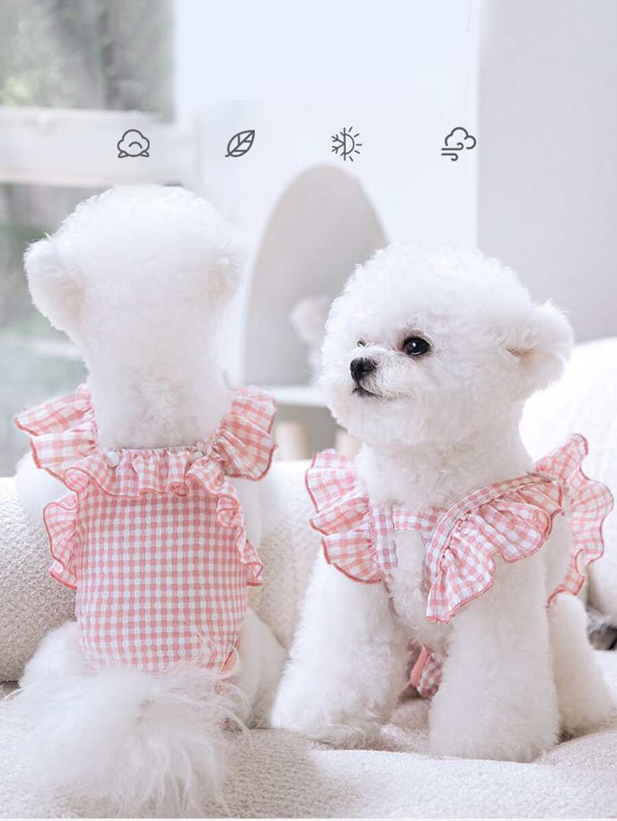 1入組小狗蕾絲狗狗生理褲紙尿褲寵物衣服合適適用於小型犬 - 彩色 - 查看 1