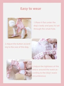 1入組小狗蕾絲狗狗生理褲紙尿褲寵物衣服合適適用於小型犬 - 彩色 - 查看 9