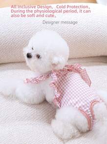 1入組小狗蕾絲狗狗生理褲紙尿褲寵物衣服合適適用於小型犬 - 彩色 - 查看 6