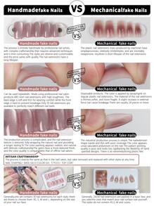 Get Romantic With10pcs Almond Size S Medium Length Simple Nude Color Long Press On Nails Full Cover Handmade False Nail For Women And Girls Nail Supplies - Dusty Pink - View 4