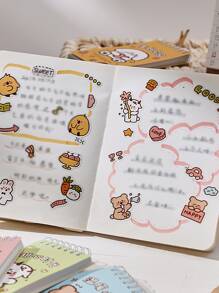 1入組可愛兔子設計寵物+紙剪貼簿貼紙書