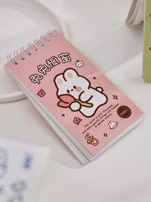 1入組可愛兔子設計寵物+紙剪貼簿貼紙書