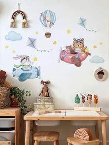 1 pieza Pegatina oso de dibujos animados & con diseño de nube