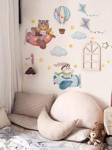 1 pieza Pegatina oso de dibujos animados & con diseño de nube