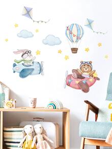 1 pieza Pegatina oso de dibujos animados & con diseño de nube