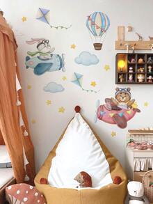 1 pieza Pegatina oso de dibujos animados & con diseño de nube