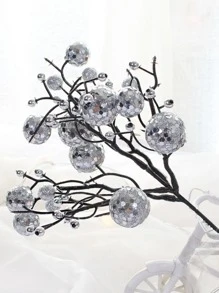 1pc Artificial Berry Decorative Plant - Silver - View 5