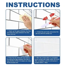 1入組瓷磚馬克筆筆牆縫隙筆適用於瓷磚地面浴室接縫修復 - 白色 - 查看 2