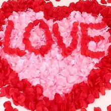 1000片/袋模擬玫瑰花瓣,適用於婚禮裝飾、求婚、情人節、浪漫客房佈置