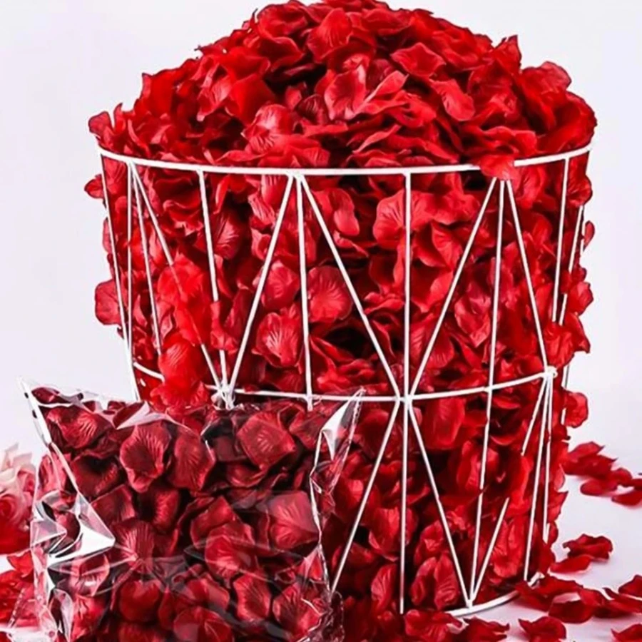 1000片/袋模擬玫瑰花瓣,適用於婚禮裝飾、求婚、情人節、浪漫客房佈置