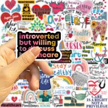 52入組衛生保健貼紙適用於吉他滑板水瓶子保險槓頭盔滑雪板筆記本電腦手機殼冰箱門行李摩托車車配件玩具適用於禮物