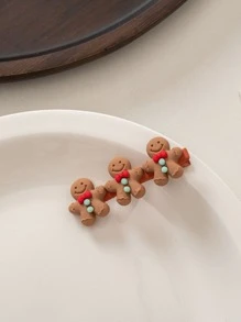 聖誕可愛薑餅人髮夾,韓語日本ins風格樂趣髮夾