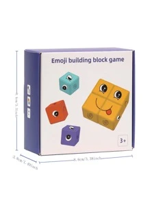 16pcs Emoticon Puzzle Cube Funny Table Game Educational Intelligence Blocks Toy For Parent-child Interaction & Battle Game - Multicolor - View 3