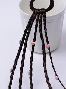 3 piezas de chica trenzas de pelo con flor Decoración , color al azar - Negro - Ver 6