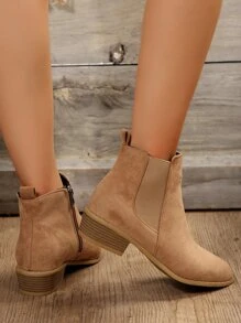 Women's Large Size 43 Chelsea Boots With Pointed Toe, British Style - Brown - View 6