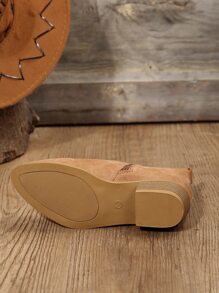 Women's Large Size 43 Chelsea Boots With Pointed Toe, British Style - Brown - View 8