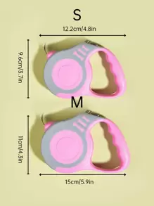 Dây xích thú cưng tự động 1 mảnh - Hồng - Xem 5