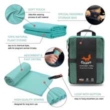 Microfiber Towel, Quick Dry, Super Absorbent, Suitable For Traveling, Sports, Beach, Camping, Gym, Swimming And Yoga - Mint Green - View 6