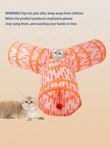 1pc Letter Graphic Cat Tunnel - Pink - View 6