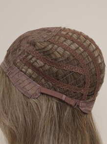 魅力化纖耐熱假髮蝴蝶形長直髮分層假髮金色 26 英寸帶劉海假髮髮根棕色，日常女式派對裝自然髮 - 彩色 - 查看 8