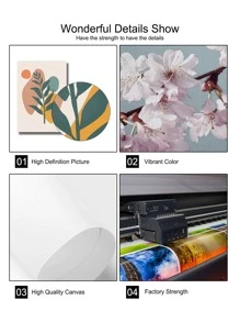 6pcs Modern Abstract Aesthetic Geometric Line Art Sunshine Posters Canvas Painting Bohemian Wall Print Picture for Living Room Bedroom Home Decoration,Frameless - Apricot - View 5