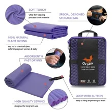 超細纖維毛巾-速乾,超強吸水-合適的適用於旅行,運動,海灘,野營,健身房,游泳,瑜伽 - 淡紫色 - 查看 4