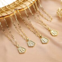 1 Miếng Năm cánh Ngôi sao Hai lớp Chữ cái Vòng cổ mặt dây chuyền Đối với phụ nữ , Đúng mốt Đồ trang sức Qủa tặng - Vàng - Xem 5