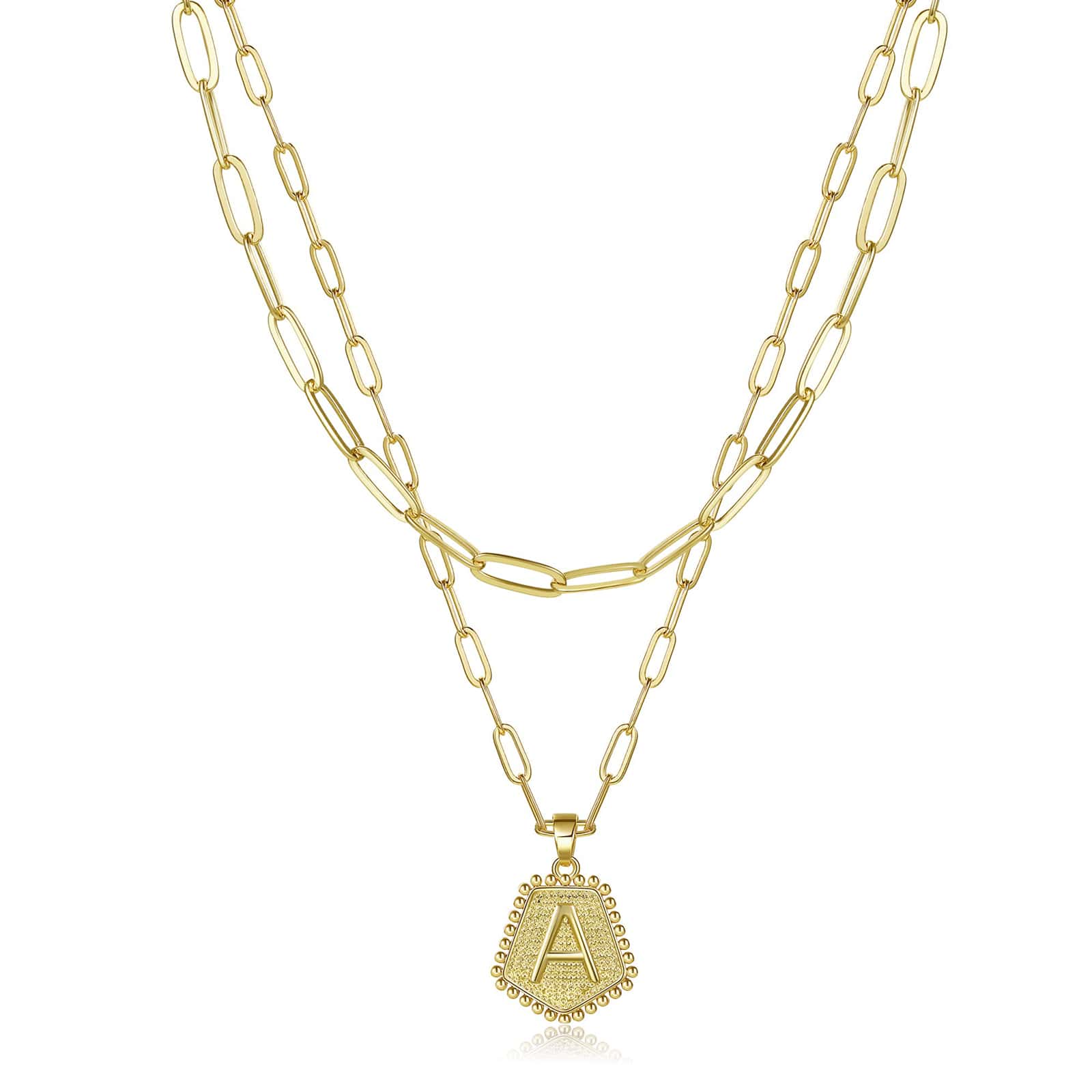 1 Miếng Năm cánh Ngôi sao Hai lớp Chữ cái Vòng cổ mặt dây chuyền Đối với phụ nữ , Đúng mốt Đồ trang sức Qủa tặng - Vàng - Xem 1