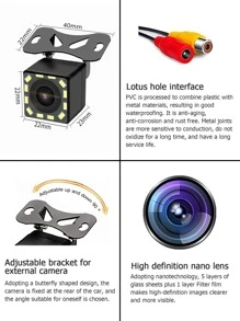 Universal Car Rear View Camera 12 LED HD Night Vision Reversing Reverse Parking Waterproof Auto Back