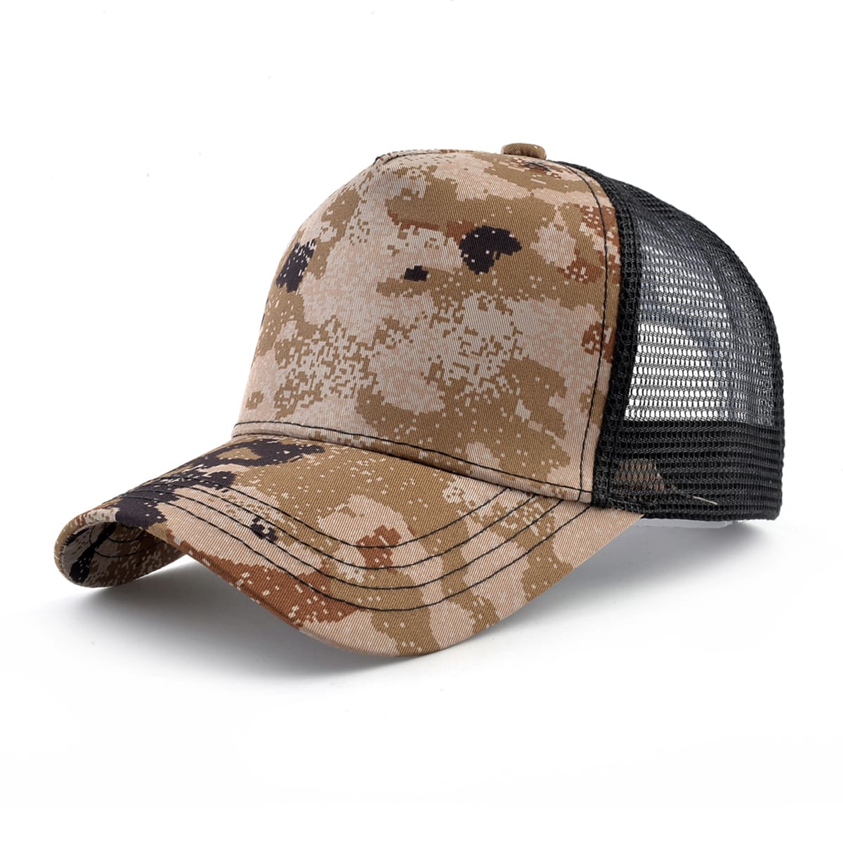 1pc Unisex Camo Trucker Cap Outdoor Casual Baseball Hat - Multicolor - View 1