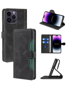 keyunfei 1 chiếc ốp lưng điện thoại gập chống rơi màu đen có khe đựng thẻ, tương thích với Apple 15 14 11 12 13 Pro Max/ Tương thích với Galaxy A54/ Tương thích với Honor X9A 12/ Tương thích với Redmi Note 12/ Tương thích với Pixel 7/ Tương thích với Realme C11/ Tương thích với OPPO Reno 5 Lite/ Tương thích với Nord N100, phiên bản quốc tế, không phải phiên bản nội địa. - màu đen - Xem 2