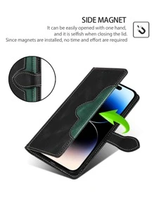 keyunfei 1 chiếc ốp lưng điện thoại gập chống rơi màu đen có khe đựng thẻ, tương thích với Apple 15 14 11 12 13 Pro Max/ Tương thích với Galaxy A54/ Tương thích với Honor X9A 12/ Tương thích với Redmi Note 12/ Tương thích với Pixel 7/ Tương thích với Realme C11/ Tương thích với OPPO Reno 5 Lite/ Tương thích với Nord N100, phiên bản quốc tế, không phải phiên bản nội địa. - màu đen - Xem 6